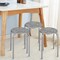 Costway Set of 6 Stackable Metal Stool Set Daisy Backless Round Top Kitchen Grey